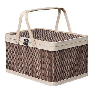 装粽子大闸蟹螃蟹鸡蛋水果土特产的竹篮子竹包装礼盒个性天然精致