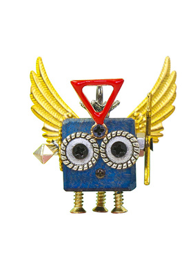 皮绳机器人木质diy情侣项链潮流