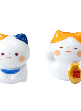 日式树脂小猫桌面花盆小动物摆件