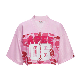 BAPE SS26 APEE by A BATHING AP美式辣妹短款V领短袖夏季T恤女
