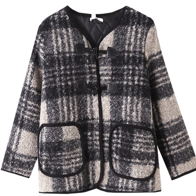 加厚大码宽松显瘦毛呢外套毛呢女