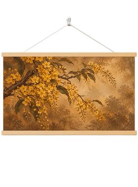 中式复古唯美花卉秋意浓挂画客厅沙发背景墙装饰画挂轴壁画艺术画