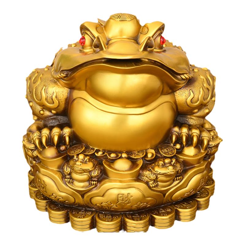 铜金蟾摆件三足蟾蜍店铺装饰品