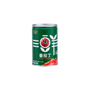 25年产新疆特产冠农番茄丁去皮新鲜西红柿切块无添加剂400g罐头