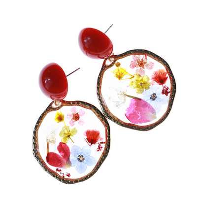 invia法式干花不过敏可换耳夹