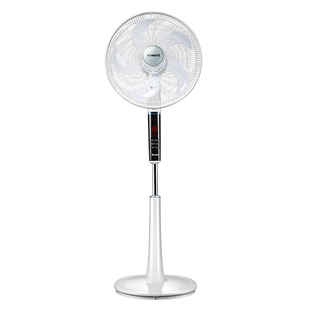 艾美特家用七叶静音电风扇立式定时落地扇摇头遥控客厅14寸语音扇