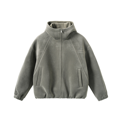 NYHSUGOO/南乙秋冬提花工艺丝绒料连帽外套空气层3967男士厚夹克