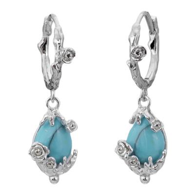 苦夏系列绿松石耳扣原创小众设计高级感冷淡风耳环甜酷秋款耳饰