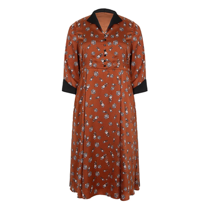 美丽客栈复古修身显瘦连衣裙