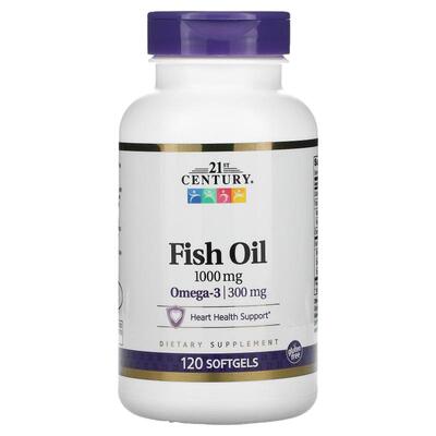 21stCentury鱼油软凝胶Omega-3支持心血管健康大脑呵护