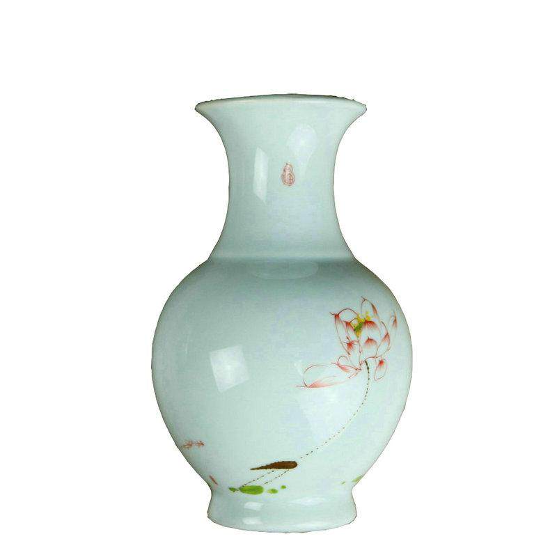 景德镇陶瓷器挂瓶壁挂半瓶墙上花瓶垂吊绿萝花盆手绘中式水培花器