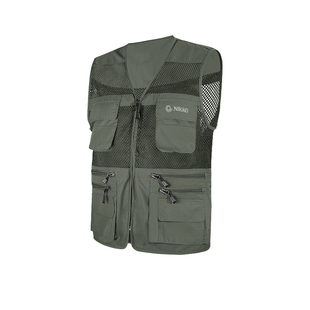 Nikko日高户外工装马甲男士夏季轻薄网眼摄影背心钓鱼多口袋外套
