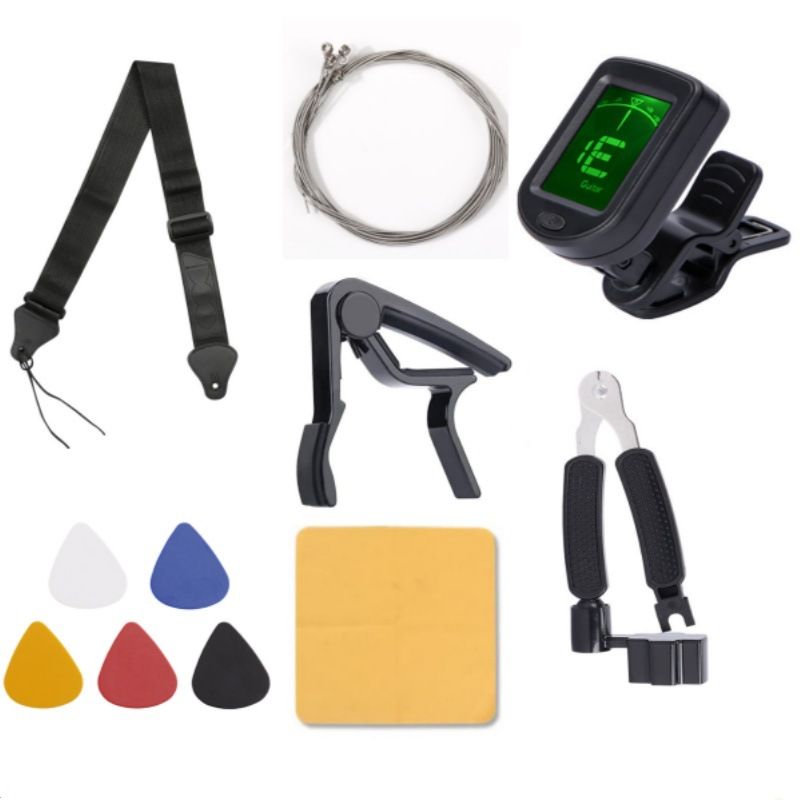 吉他配件套装亚马逊热卖吉他弦弦固双锥用拨夹片卷线器XE变调