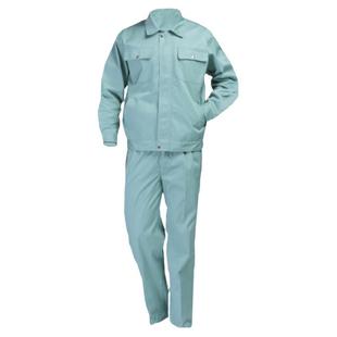 秋冬工作服男女长袖套装42支涤卡豆绿面料纯色棉订制定做浅绿衣裤