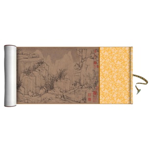 元代黄公望《快雪时晴图》高清微喷原大复制品仿古山水古画装饰画