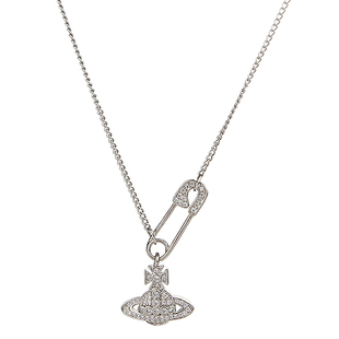 UNBEATEN闪钻土星别针项链女款轻奢小众高级设计感星球吊坠锁骨链