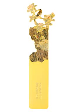 精致金属干花书签清华大学文创小礼品 古典中国风创意礼物送老师定制刻字奖励学生北京博物馆旅游纪念品高档