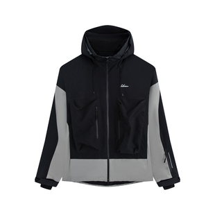 nowinsnow滑雪服男款2025新款夹棉保暖单板雪服上衣加厚黑色雪衣