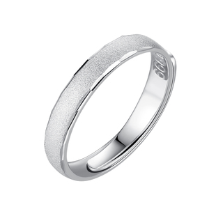 999足银尾戒男生纯银小指单身戒指磨砂女款小众潮开口可调节指环