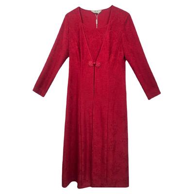 喜妈妈喜婆婆红色连衣裙妙采