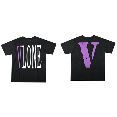 VLONE大Logo印花圆领套头短袖T恤 男女同款 白色 黑色