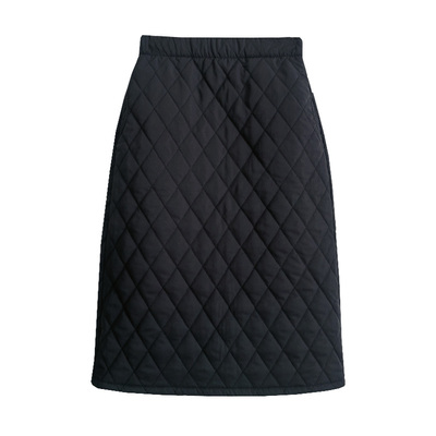 休闲菱格加厚高腰半身裙2025秋冬百搭过膝中长款夹棉裙子女