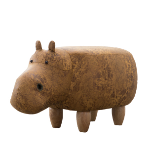 实木脚凳创意河马换鞋凳沙发凳设计师家具储物矮凳试鞋凳收纳脚凳