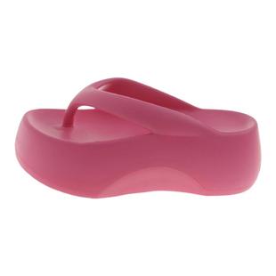 7CM厚度EVA人字拖鞋女夏外穿淑女风显白防滑踩屎感夹趾凉拖鞋玫红