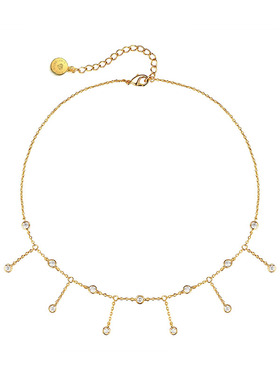 小众设计泡泡水钻项链女925