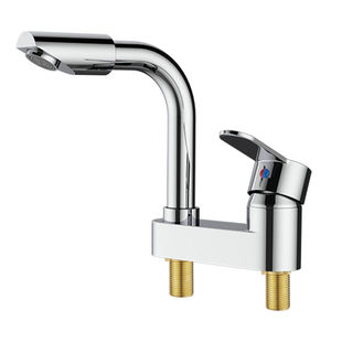 双孔面盆冷热洗脸洗手池台上盆二合一混水龙头老式三孔家用卫生间