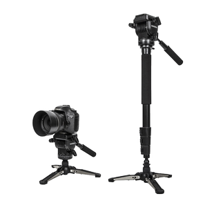 云腾558相机独脚架照相机单反支撑脚掌液压阻尼云台摄影专业独角架通用手机拍摄视频婚庆微电影录像独角支架