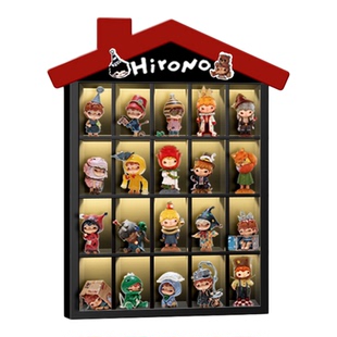 适用泡泡玛特手办收纳盒小野2026新款带灯盲盒置物架模型展示架