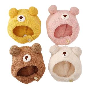 秋冬季婴幼儿童护耳帽男女宝宝毛线针织帽珊瑚绒可爱针织婴儿帽子