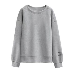 2025爆款长袖加绒/不加绒春秋冬季上衣宽松大码ins百搭印花女卫衣