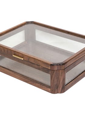 实木海棠五面玻璃防尘茶具柜