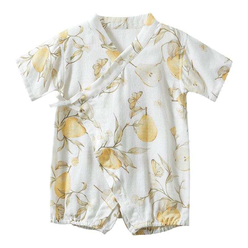 嫚熙寶寶連體衣嬰兒夏薄款衣服外出衣服新生嬰兒夏裝包屁哈衣