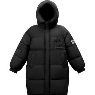 左西女童羽绒服中长款冬季2025新款儿童三防极寒黑金蓄热加厚保暖