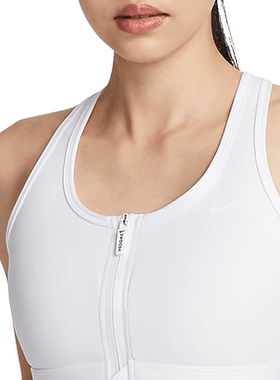 Nike耐克女子背心SWOOSH中强度支撑速干衬垫前拉链运动内衣FN2732