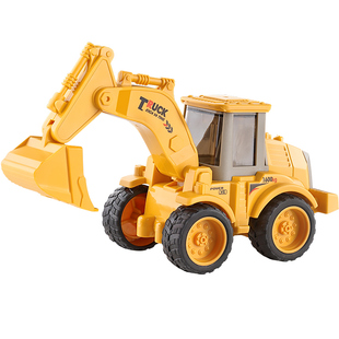 儿童小汽车工程车挖土机叉车搅拌压路机推土男孩2岁3挖掘机玩具车