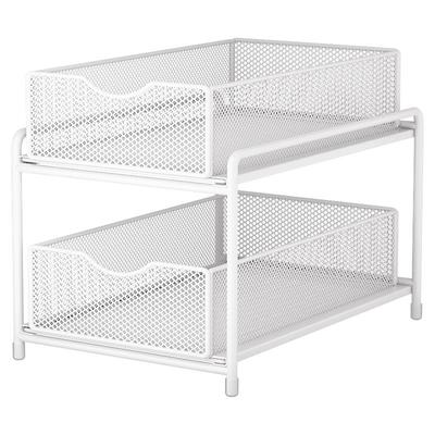 主机柜分层收纳零食架桌下抽拉式橱柜内双层储物整理架子宿舍拉篮