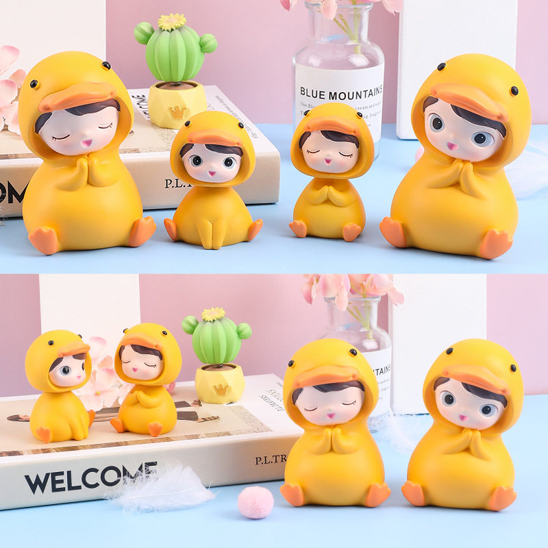 啵啵鸭可爱工艺品摆件学生儿童礼品创意家居摆件摇头汽车摆件