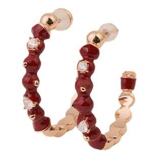 LAZYSURI懒苏芮糖灯夜色珐琅耳环女红色耳圈耳饰女新年新中式饰品