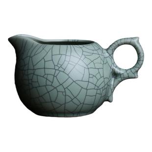 汝窑公道杯陶瓷开片可养手抓茶海大号分茶器中式冰裂功夫茶具配件