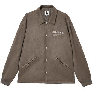 杰克琼斯男装春秋季潮25年背后刺绣贴布两侧插袋方领宽松夹克外套