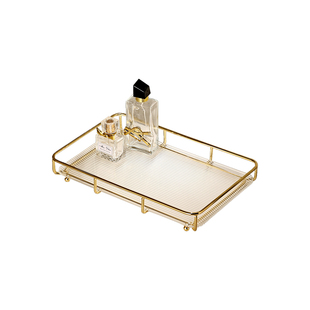 轻奢浴室卫生间置物架牙刷洗手台面洗漱台托盘亚克力化妆品收纳盒