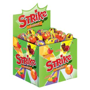 原装50支俄罗斯棒棒糖一糖双味STRike儿童棒棒糖混合口味水果硬糖