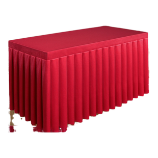 定制会议桌布长方形桌套罩酒店办公活动展会长条桌桌裙锦缎台布