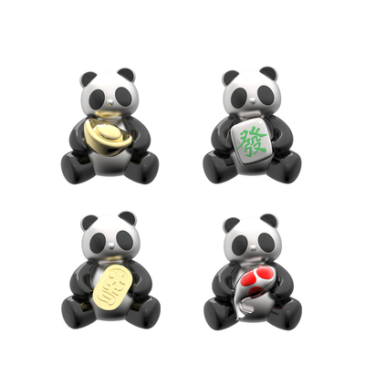 BENSHENG熊猫招财耳钉女