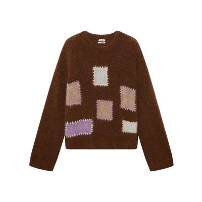 IMMI X LOOKNOW设计师品牌2025秋冬新品马海毛方格装饰套头女