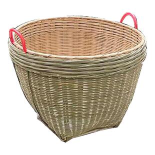 竹箩竹筐手工编织收纳筐田园茶场采摘扁担竹篮子嫁娶入伙添丁喜事